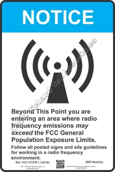 8x12 AT&T RF NOTICE Sign