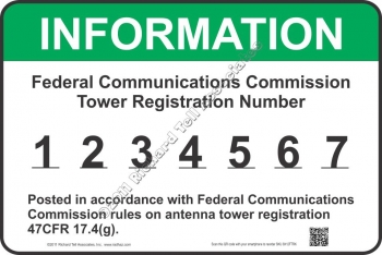 8x12 FCC TOWER REGISTRATION Sign Kit