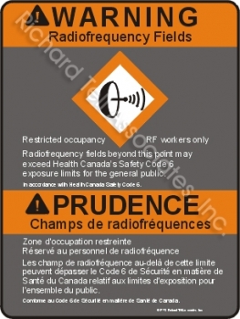 18x24 CANADIAN RF WARNING Sign